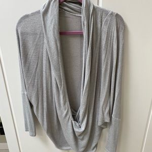 Free People Deep Swoop Neck Sweater